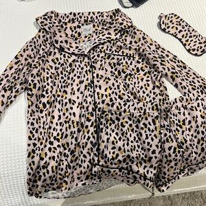 Plush pajamas with eye mask